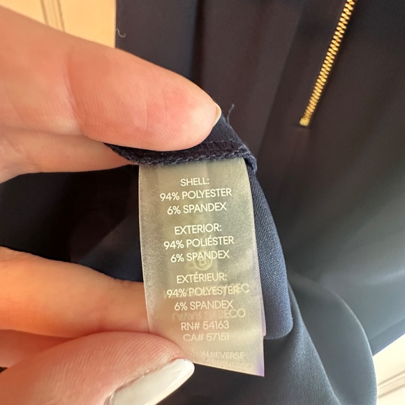 Calvin Klein Midnight Blue Midi Dress with pleated ruffled hem - Picture 4 of 4